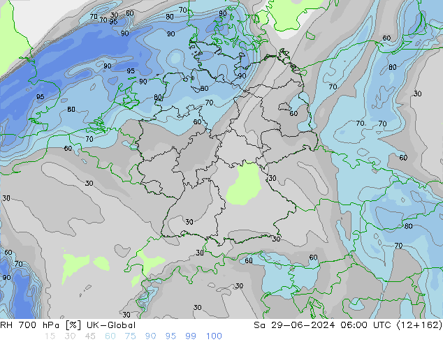RH 700 hPa UK-Global Sa 29.06.2024 06 UTC