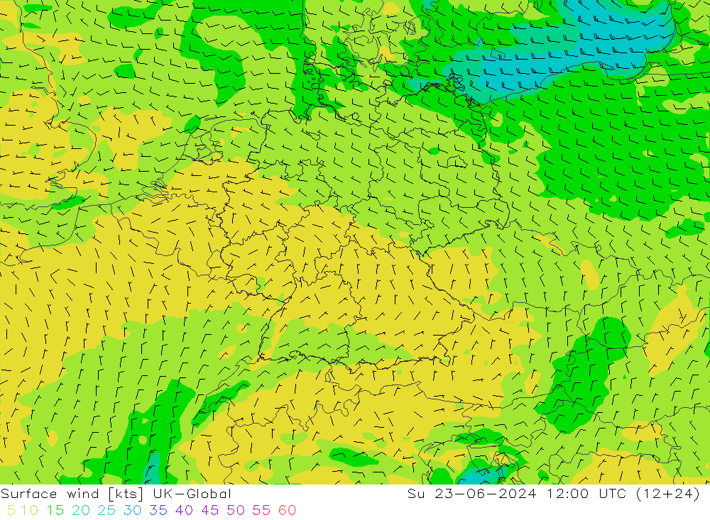 风 10 米 UK-Global 星期日 23.06.2024 12 UTC