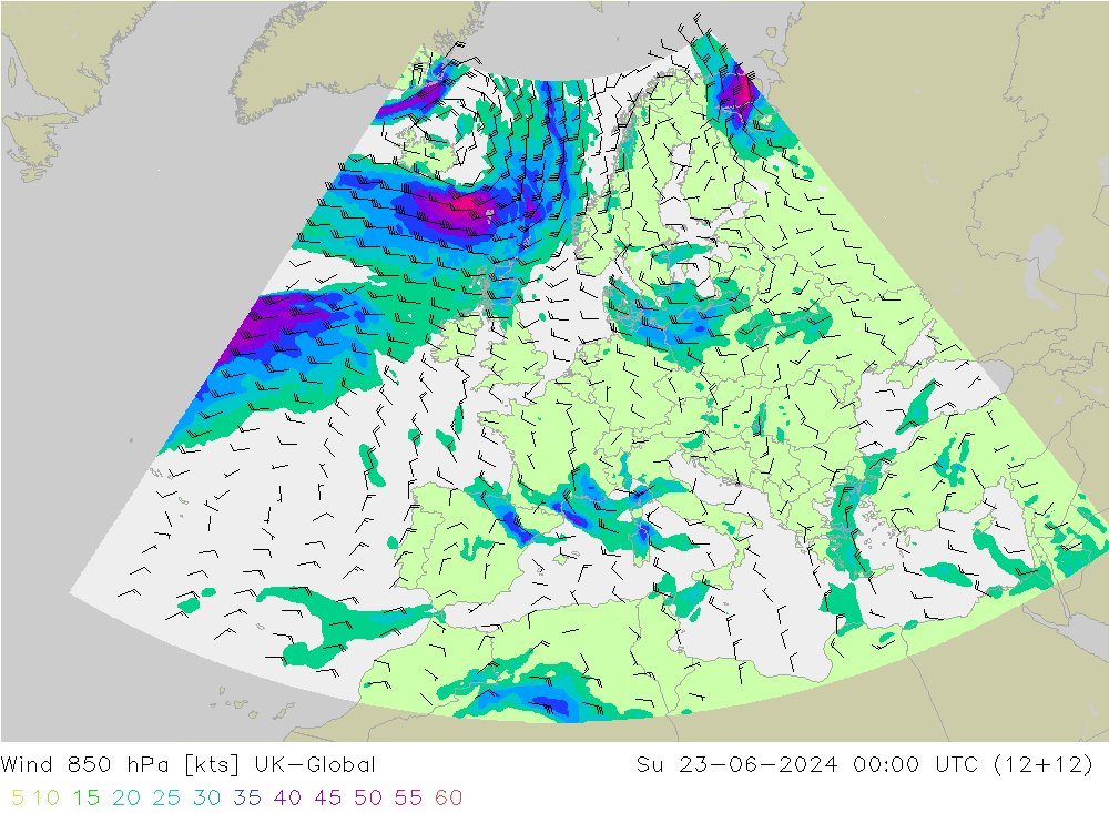  850 hPa UK-Global  23.06.2024 00 UTC