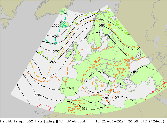 Hoogte/Temp. 500 hPa UK-Global di 25.06.2024 00 UTC