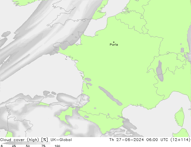 Bulutlar (yüksek) UK-Global Per 27.06.2024 06 UTC