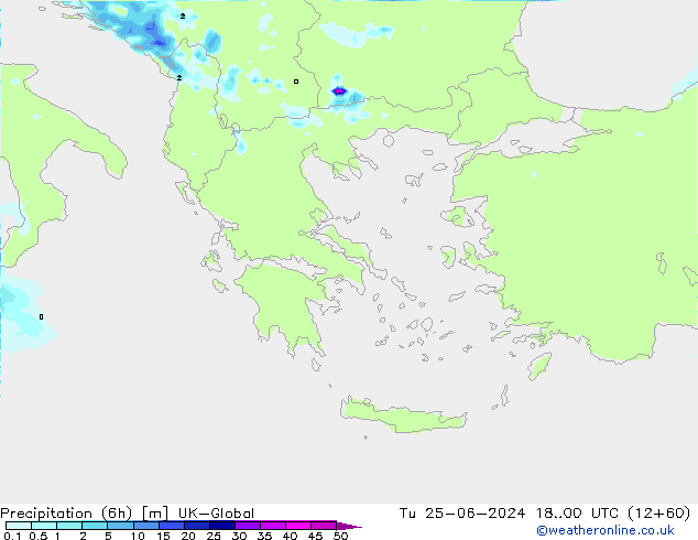 Precipitación (6h) UK-Global mar 25.06.2024 00 UTC