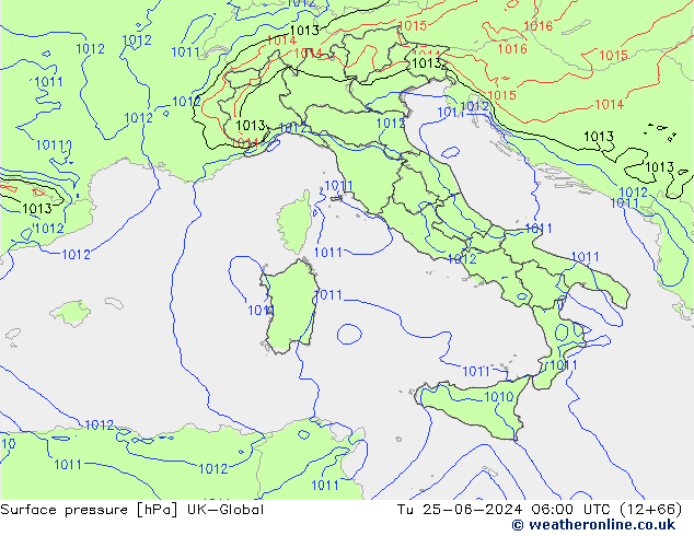 Yer basıncı UK-Global Sa 25.06.2024 06 UTC