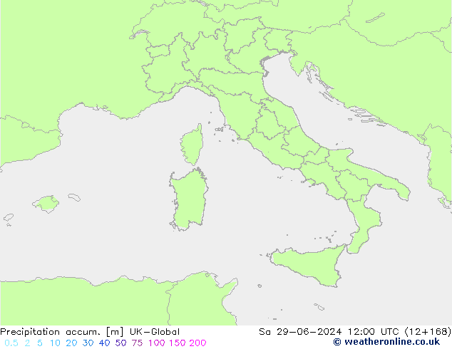 Toplam Yağış UK-Global Cts 29.06.2024 12 UTC