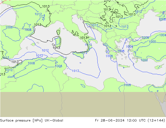 Surface pressure UK-Global Fr 28.06.2024 12 UTC