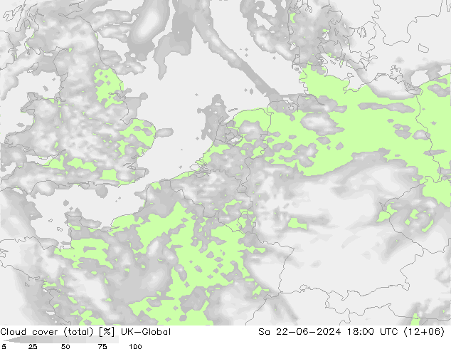 Nuages (total) UK-Global sam 22.06.2024 18 UTC