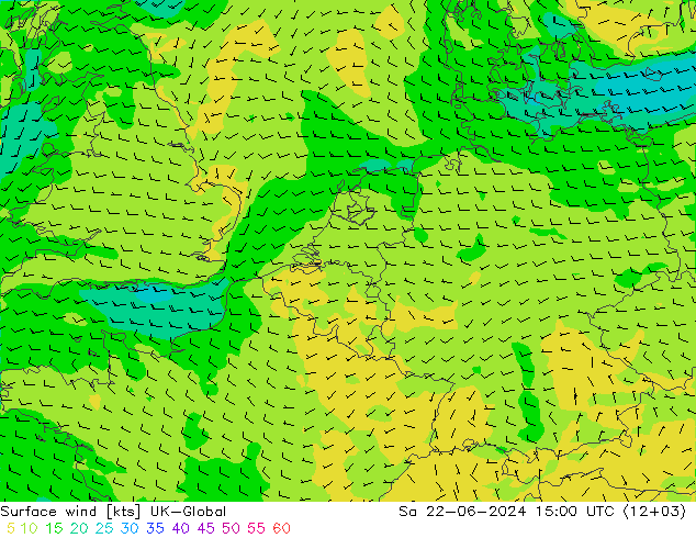 Rüzgar 10 m UK-Global Cts 22.06.2024 15 UTC