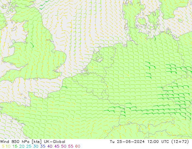 Vento 850 hPa UK-Global Ter 25.06.2024 12 UTC