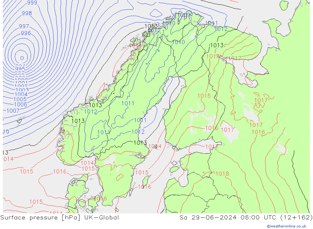 Surface pressure UK-Global Sa 29.06.2024 06 UTC
