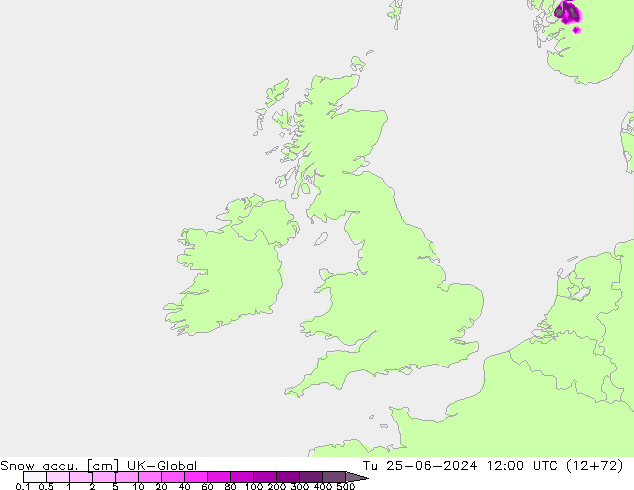 Totale sneeuw UK-Global di 25.06.2024 12 UTC
