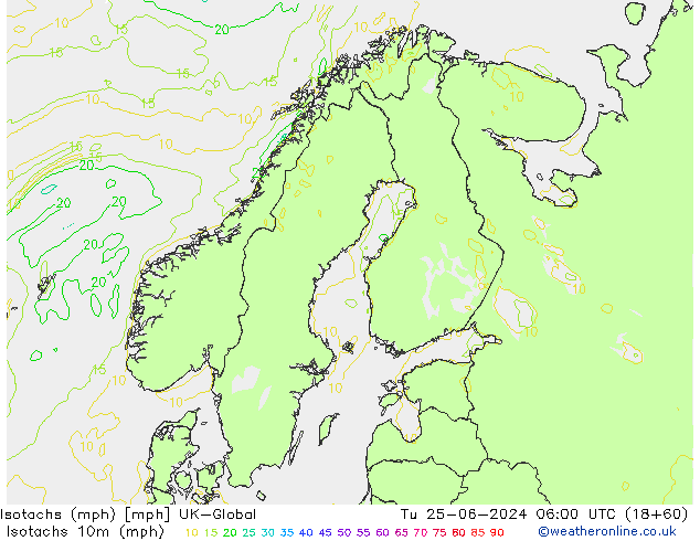 Isotaca (mph) UK-Global mar 25.06.2024 06 UTC
