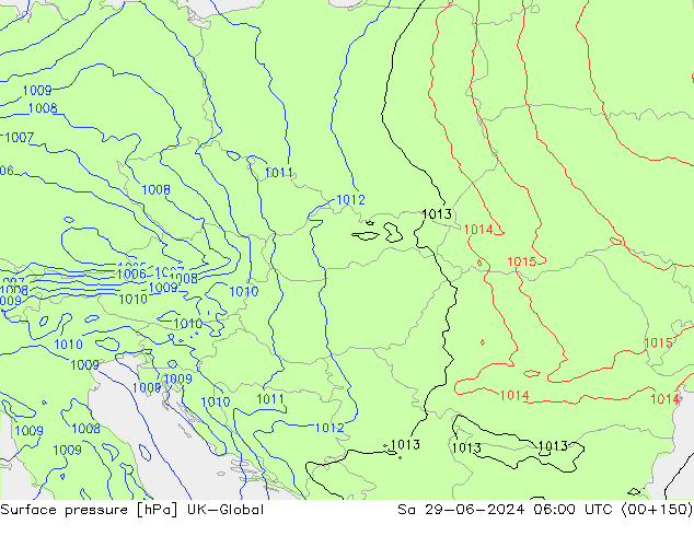 Surface pressure UK-Global Sa 29.06.2024 06 UTC