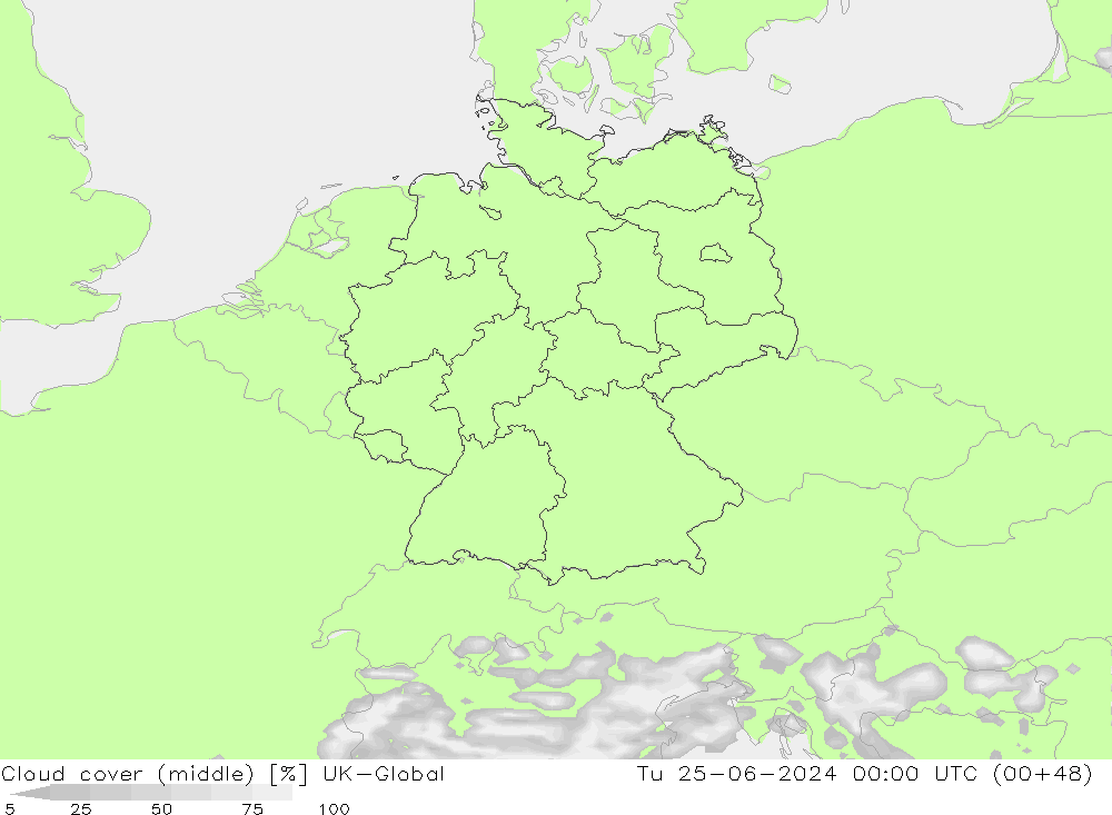 облака (средний) UK-Global вт 25.06.2024 00 UTC