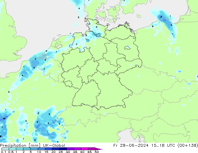 Precipitation UK-Global Fr 28.06.2024 18 UTC