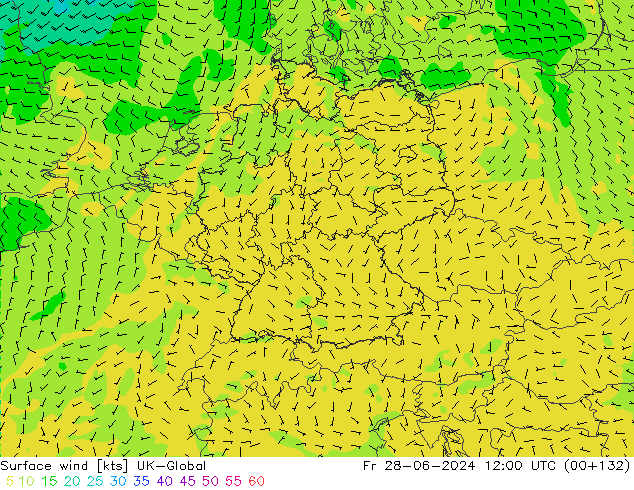 Surface wind UK-Global Fr 28.06.2024 12 UTC