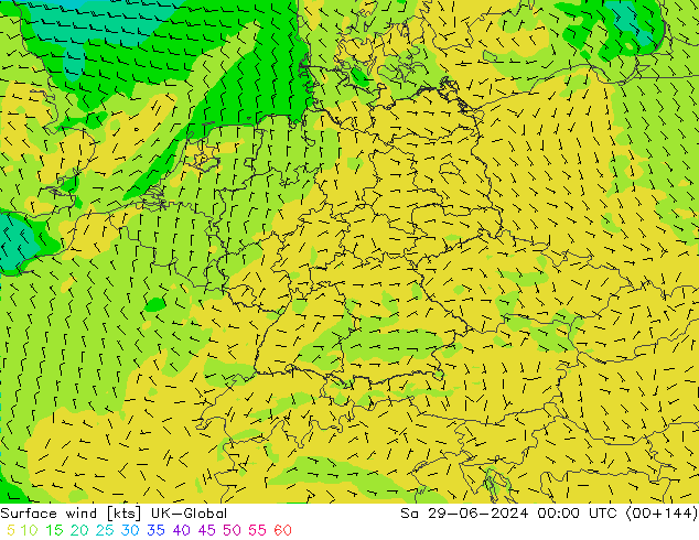 ветер 10 m UK-Global сб 29.06.2024 00 UTC