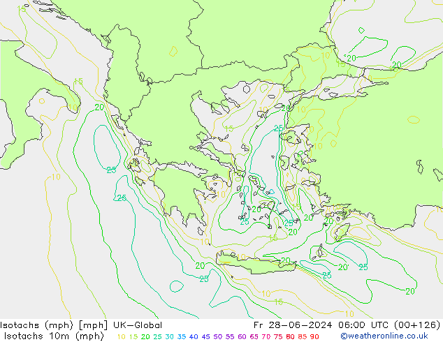 Isotachs (mph) UK-Global Pá 28.06.2024 06 UTC