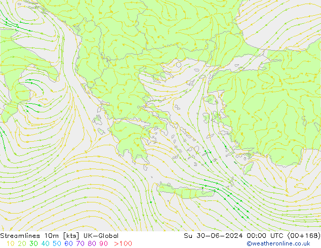 Streamlines 10m UK-Global Su 30.06.2024 00 UTC