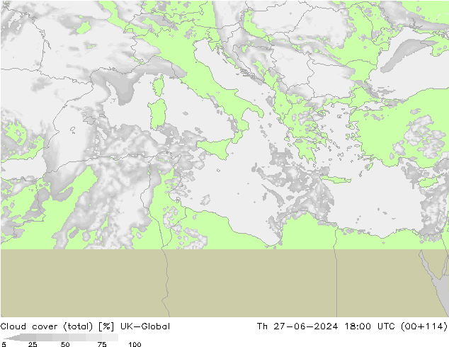 Bulutlar (toplam) UK-Global Per 27.06.2024 18 UTC