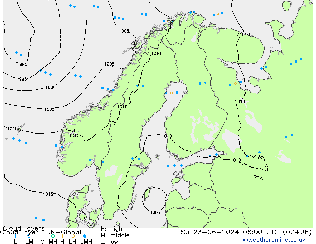 Cloud layer UK-Global Dom 23.06.2024 06 UTC