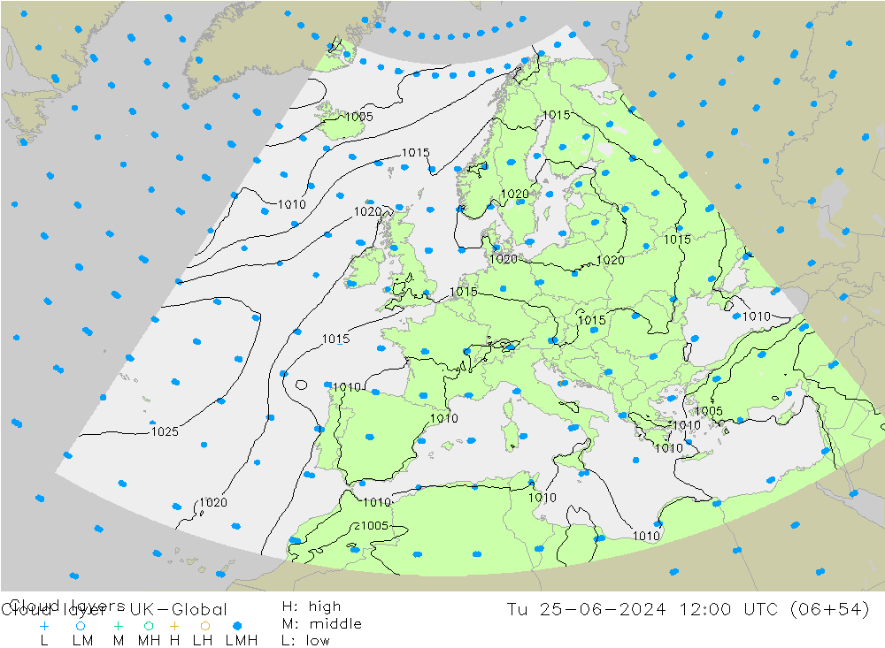 Cloud layer UK-Global mar 25.06.2024 12 UTC