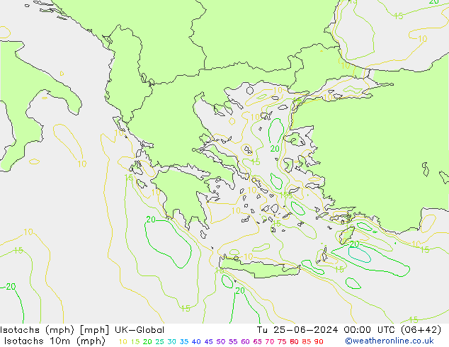 Isotachs (mph) UK-Global Tu 25.06.2024 00 UTC