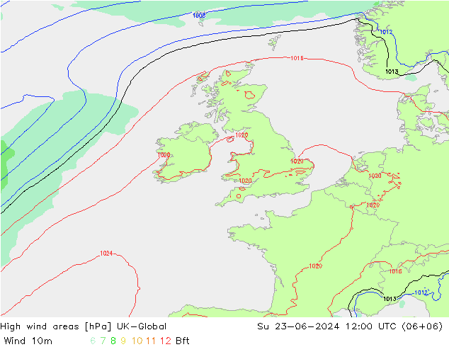 High wind areas UK-Global Su 23.06.2024 12 UTC