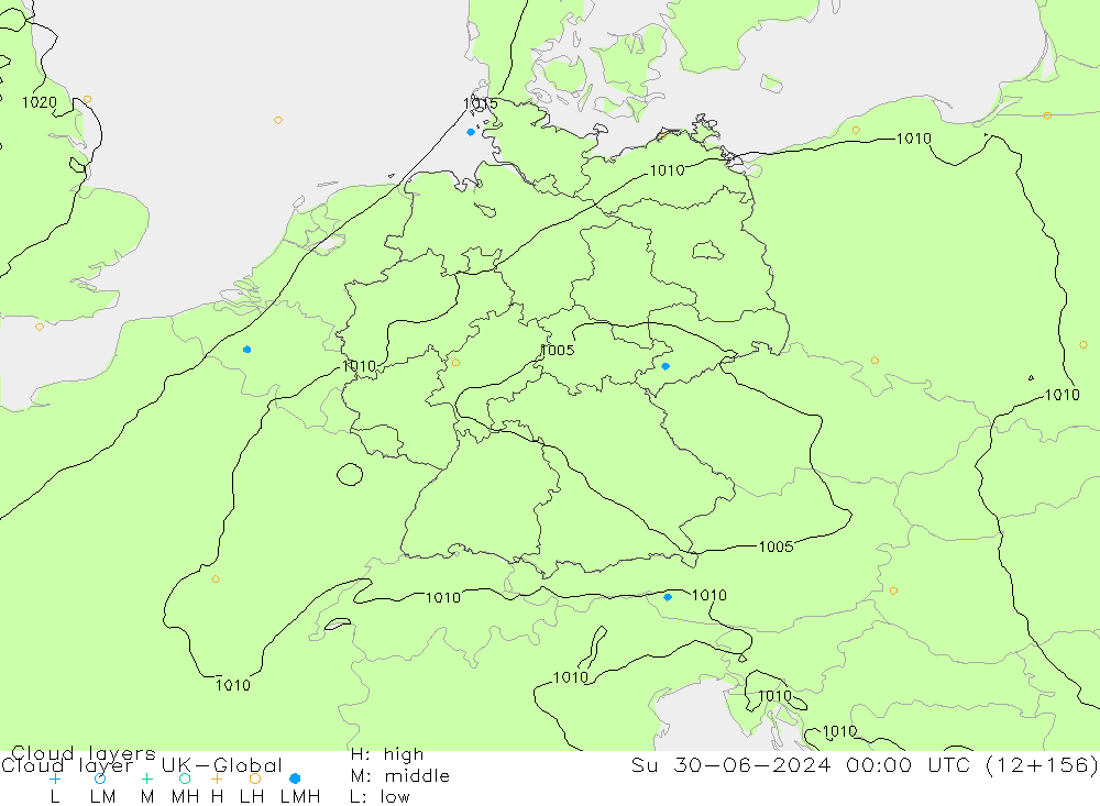 Cloud layer UK-Global Dom 30.06.2024 00 UTC