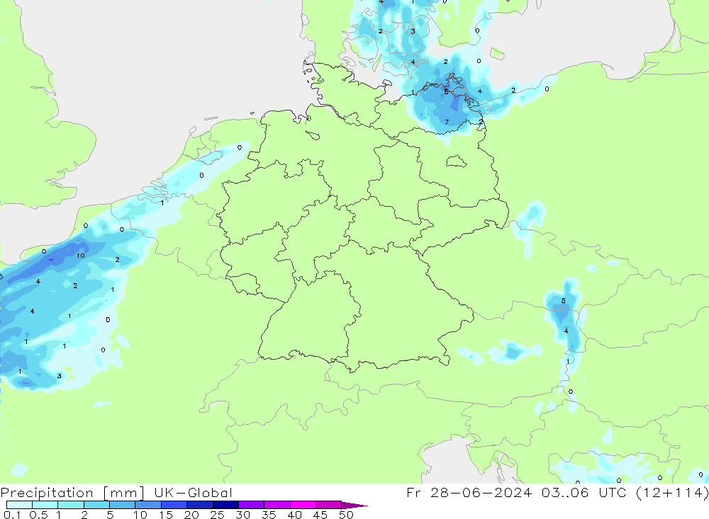 precipitação UK-Global Sex 28.06.2024 06 UTC