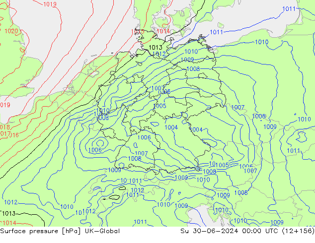 pression de l'air UK-Global dim 30.06.2024 00 UTC