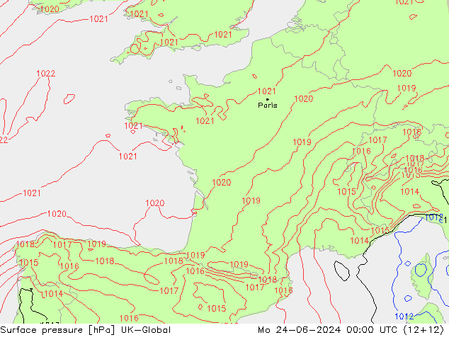 Bodendruck UK-Global Mo 24.06.2024 00 UTC