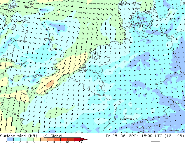 10 m (bft) UK-Global  28.06.2024 18 UTC