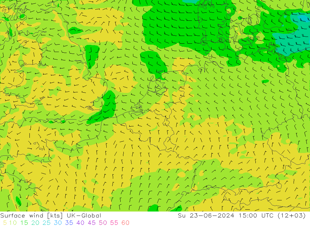 ветер 10 m UK-Global Вс 23.06.2024 15 UTC