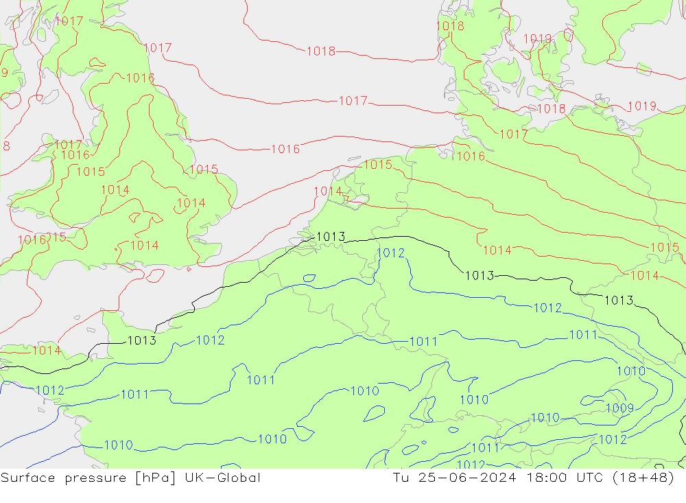 Yer basıncı UK-Global Sa 25.06.2024 18 UTC