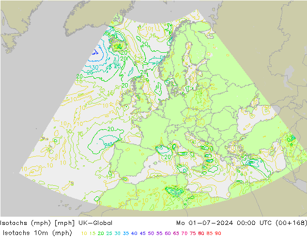 Isotachs (mph) UK-Global lun 01.07.2024 00 UTC