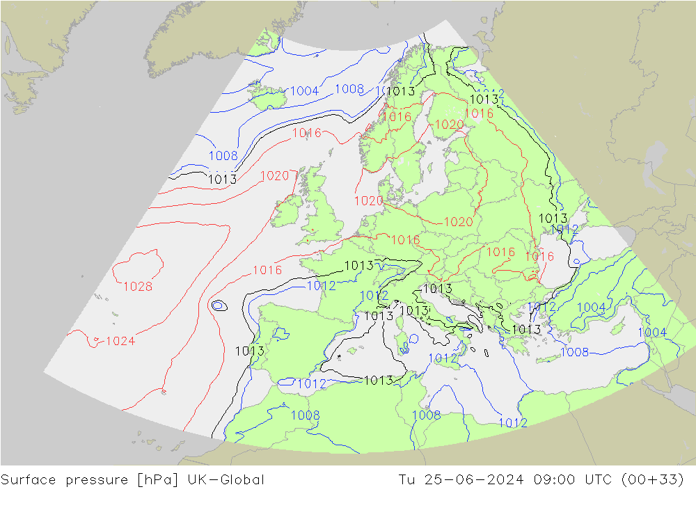 Yer basıncı UK-Global Sa 25.06.2024 09 UTC