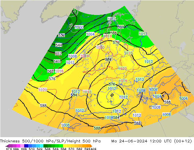 Thck 500-1000hPa UK-Global lun 24.06.2024 12 UTC