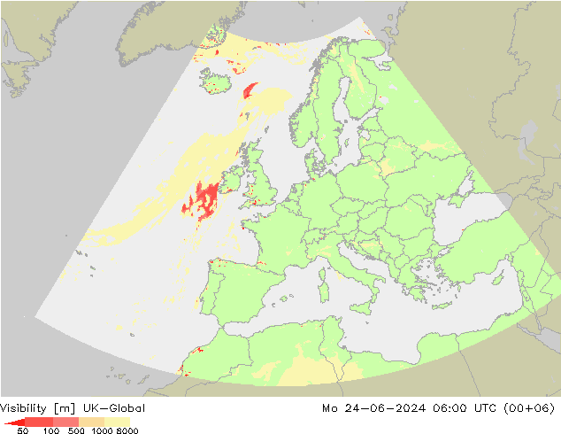 能见度 UK-Global 星期一 24.06.2024 06 UTC