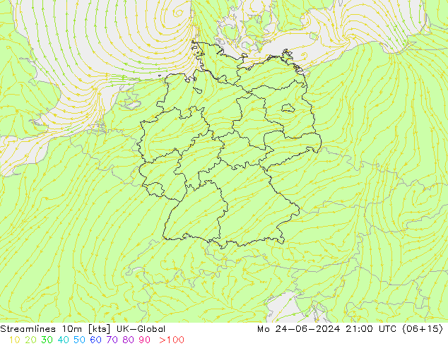 Rüzgar 10m UK-Global Pzt 24.06.2024 21 UTC
