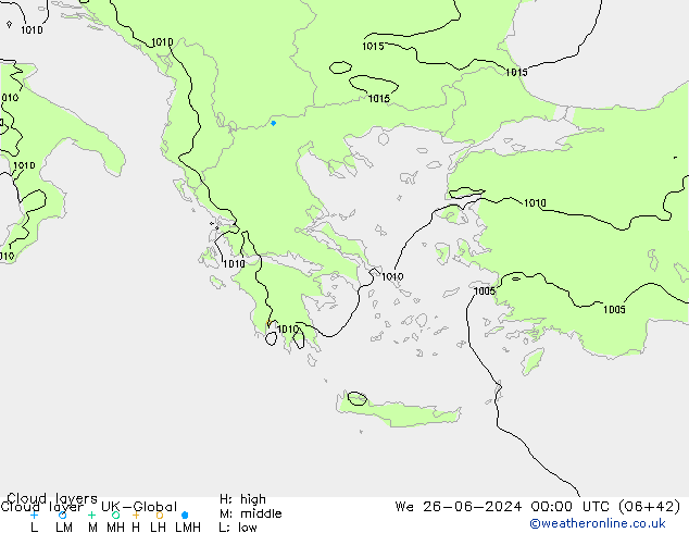 Cloud layer UK-Global We 26.06.2024 00 UTC