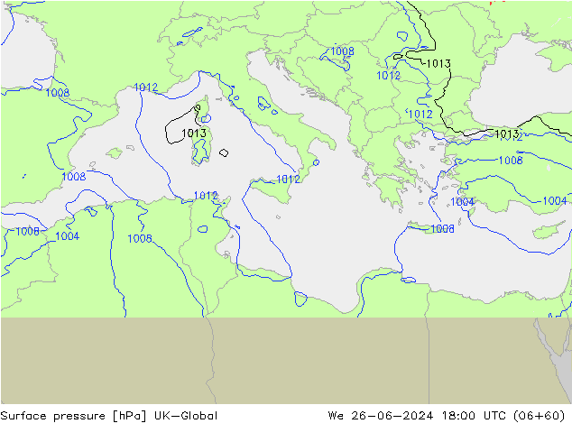 Yer basıncı UK-Global Çar 26.06.2024 18 UTC