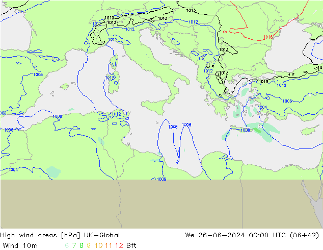 High wind areas UK-Global Qua 26.06.2024 00 UTC