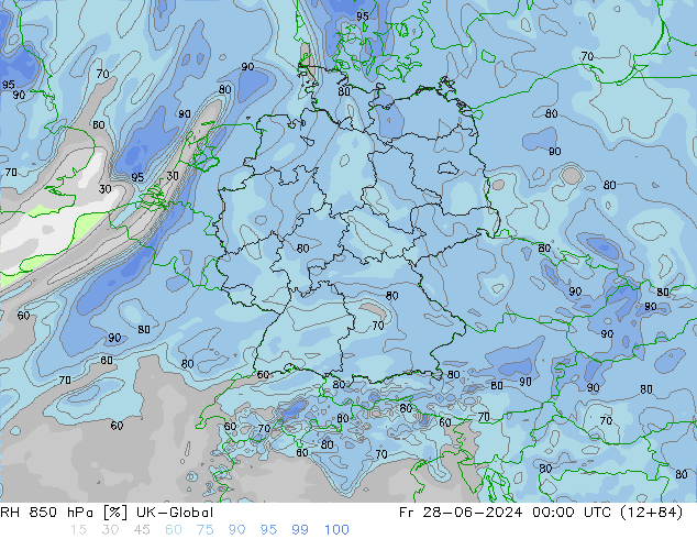 RH 850 hPa UK-Global ven 28.06.2024 00 UTC