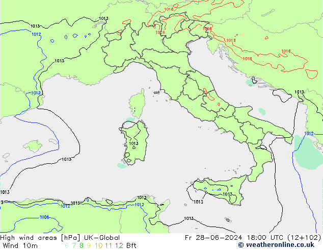 High wind areas UK-Global vie 28.06.2024 18 UTC