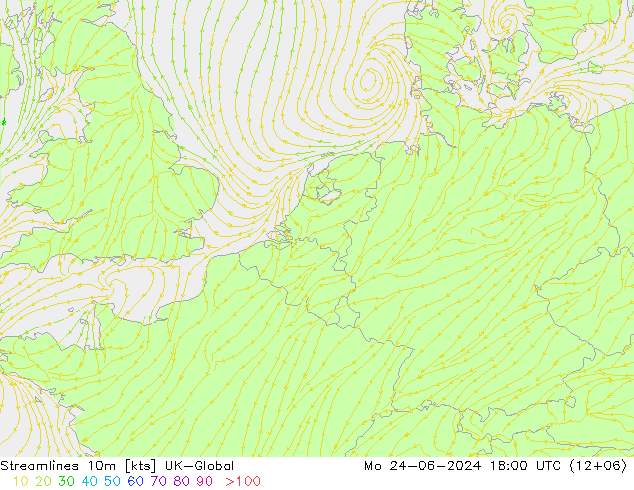 Streamlines 10m UK-Global Mo 24.06.2024 18 UTC