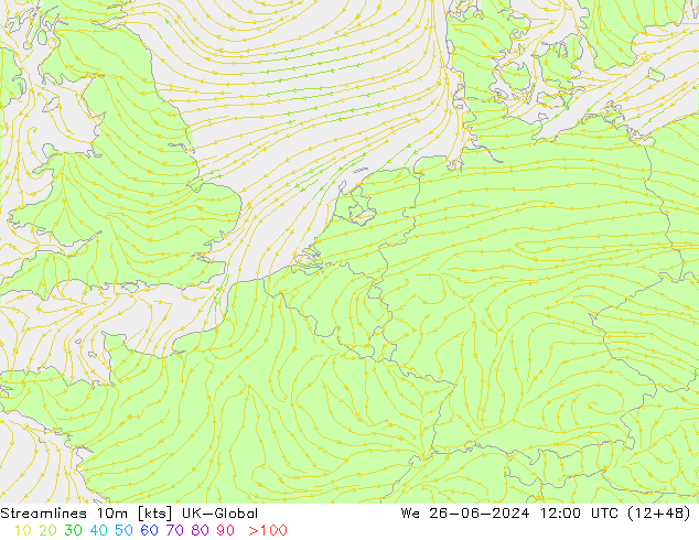 Linea di flusso 10m UK-Global mer 26.06.2024 12 UTC