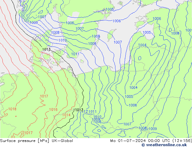 pression de l'air UK-Global lun 01.07.2024 00 UTC