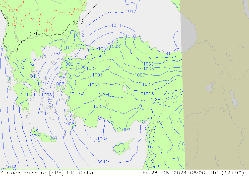 pression de l'air UK-Global ven 28.06.2024 06 UTC