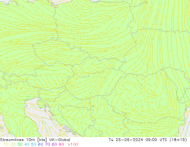 Ligne de courant 10m UK-Global mar 25.06.2024 09 UTC