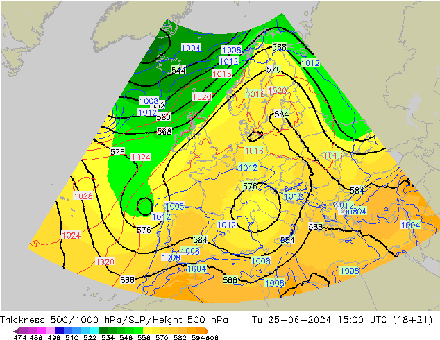 Thck 500-1000hPa UK-Global Tu 25.06.2024 15 UTC